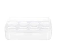 Homoyoyo Boîte à Œufs Portable pour Réfrigérateur en Pp Transparent Construction Solide, Capacité 8 Œufs, Cuisine et Camping Blanc