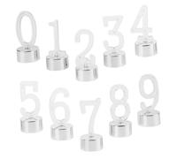 Homoyoyo Bougies LED Numérotées Argentées sans Fumée, 10 Pièces en Plastique Piles Incluses, Décoration Sûre pour Anniversaire et Usage Familial