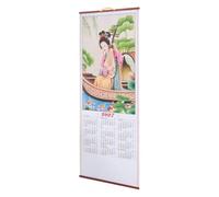 Homoyoyo Calendrier Mural 2027 en Papier Motifs Nuages Amulette, Calendrier Mensuel Tous les 24 Termes Solaires et Fêtes Traditionnelles, Décoration Murale Élégante Maison