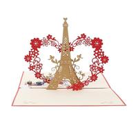 Homoyoyo Carte Anniversaire 3d Tour Eiffel Lumineuse Musique, Carte de Vœux Pop-up pour Présents Personnalisés et Occasions Spéciales