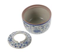 Homoyoyo Cendrier d'intérieur pour la Maison en céramique avec Couvercle Anti-Projections, Style Chinois Profond, décoration de Bureau, Usage intérieur pour Fumeurs