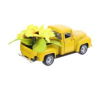 Homoyoyo Centre Jaune à Étages Plateau de de Table en Artificielles Décoration Vintage Camion Métal avec Fleurs Présent de Fête et Maison