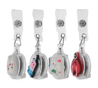 Homoyoyo Clip de badge rétractable multifonction en ABS et métal, set de 4 pour étudiants, idéal pour activités en plein air