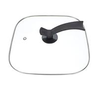 Homoyoyo Couvercle Carré en Verre Trempé Multifonction Visible 30cm pour Poêle Électrique Trou de Décompression la Cuisine Maison