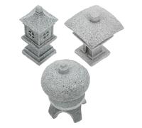 Homoyoyo Décoration de Jardin 3pcs en Grès de Pavillon Réaliste, Ornement Paysager pour Balcon et Micro Paysage Plantes Succulentes
