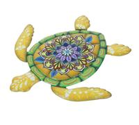 Homoyoyo Décoration Murale Ornement Mural Résistant et Non Déformable Tortue en Fer Jaune Style Vintage Unique et Charmant pour Jardin et Mur Extérieur