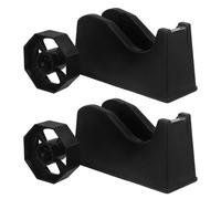 Homoyoyo Distributeur de Ruban Adhésif Noir pour Fournitures de Bureau 2 Pièces avec Base Antidérapante et Découpe Précise pour Bureau Compatible Rouleaux 1 et 3 et Loisirs Créatifs