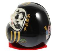 Homoyoyo Figurine Miniature Japonaise en Céramique Traditionnelle Noire, Décoration de Table Créative Garçon et Filles, pour Comptoir ou Étagère