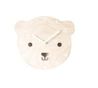 Homoyoyo Horloge Murale Design Mignon en Bois de Tilleul d'ours Silencieuse Beige, Réveil Décoratif sans Bruit et Fonction Murale pour Chambre D'garçon et Filles ou Bureau