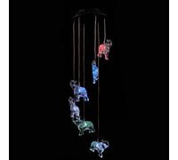 Homoyoyo Lampe Solaire Décorative en Plastique Forme Éléphant Lumière LED Suspendue pour Jardin Extérieur, Éclairage et Décoration de Terrasse