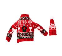 Homoyoyo Lot de 1 Set de Housse Tricotée Rouge pour Bouteille de Vin, Manchon Décoratif Réutilisable, Vêtement Festif pour Bouteille, Décoration de Noël pour Table et Fêtes Saisonnières