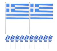 Homoyoyo Lot de 100 Petits Drapeaux Grecs à Bâtonnets en Polyester et Pvc, Design Portable et Usage Polyvalent pour Décoration Fête et Activités Scolaires