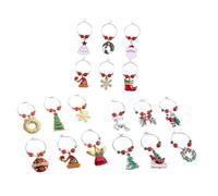 Homoyoyo Lot de 18 Breloques en Métal pour Verre à Vin Marqueurs Réutilisables Multistyles Identifiants pour Fête de Noël Accessoires Pratiques pour Soirée Œnologique Familiale