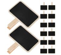 Homoyoyo Lot de 18 Mini Tableaux Noirs en Bois Pinces, Étiquettes Alimentaires Polyvalentes et Portables pour Buffets en Extérieur et Événements