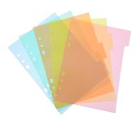 Homoyoyo Lot de 2 Cartes à Onglets en Plastique Coloré A5 6 Anneaux, Séparateurs de Page D'index pour Cahier, pour Organisation et Classement