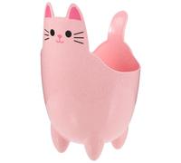 Homoyoyo Mini Poubelle de Bureau Rose en PP, Forme Chat, Décor Cartoon | Rangement Léger pour Table, pour Copeaux, Trombones, Coiffeuse et Bureau, Rose
