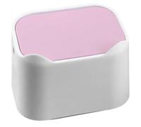 Homoyoyo Mini Poubelle de Table Rose en ABS Couvercle pour Bureau | Corbeille Compacte, Rangement Polyvalent pour Petits Déchets, Usage au Bureau Toilettes