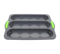 Homoyoyo Moule à pâtisserie en silicone 3 compartiments antiadhésif pour baguettes et pains cuisson maison facile à nettoyer