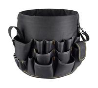 Homoyoyo Paquet à Outils Multifonction Portable en Tissu Oxford Noir avec Poches Multiples pour Rangement, Organiseur de Seau à Outils pour Jardinage