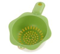 Homoyoyo Passoire Petite Passoire Cuisine à Double Couche en Pp et Pet Poignée Fleurie Verte, Multifonctionnelle et Facile à Transporter pour Égoutter Fruits et Légumes