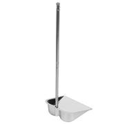 Homoyoyo Pelle à Poussière en Acier Inoxydable Manche Long Argenté, Bord Plat Renforcé pour Protection du Sol, pour Petits Logements et Garage