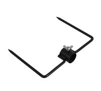 Homoyoyo Piquet de Sol en Fer Noir à 2 Branches pour Poteau de 30-32mm, Support Stable et Installation Rapide pour Parasol ou Drapeau en Jardin et Patio