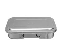 Homoyoyo Plateau de pour Outils à Ongles en Acier Inoxydable 304 Épais 20 CM avec Couvercle Hermétique - Boîte de Rangement Hygiénique Multifonction pour Salon de Beauté et Techniciennes