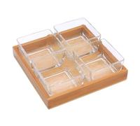 Homoyoyo Plateau de Service en Verre 4 Compartiments sans Couvercle Assiette à Noix et Fruits Secs Plateau Multi-Usages pour Apéritif Snack et Présentation Élégante Couleur