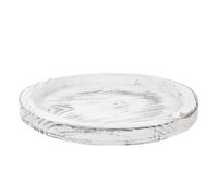 Homoyoyo Plateau Décoratif Rond en Bois Blanc pour Porte-Bougie Pilier Surface Lisse, Style Rustique, pour Décoration de Table et Centre de Noël