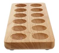 Homoyoyo Porte-œufs en Bois D’hévéa Naturel, Support Double Rangée 12 Trous, Boîte de Conservation Résistante pour Œufs, Rangement Pratique Cuisine et Réfrigérateur