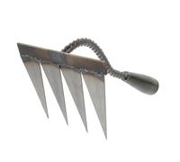 Homoyoyo Râteau à Main Cultivateur Manuel en Acier Argenté, 4 Dents, Outil de Jardin pour Bêcher, Désherber, Ameublir et Retourner la Terre