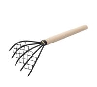 Homoyoyo Râteau Manuel en Acier au Carbone Léger Pêche aux Palourdes Huîtres avec Manche en Bois, Outil Récolte de Fruits de Mer Plage