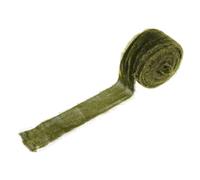 Homoyoyo Ruban à Bord Effiloché en Soie Imitation, Ruban Vert, 1 Rouleau de 3 Yards, Toucher Confortable, Usage Polyvalent, pour Mariage et Couronnes de Noël