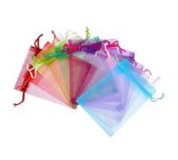 Homoyoyo Sachets en Organza 100 Pièces 8X10 CM à Cordon pour Bijoux et Présents Mariage, Paquet Légers et Portables pour Dragées et Confiseries Couleur Aléatoire