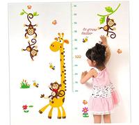 Homoyoyo Toise Murale Garçon et Filles Autocollant Mural Girafe en Pvc Réutilisable sans Résidu pour Décoration de Chambre D'garçon et Filles Tableau de Taille Jungle