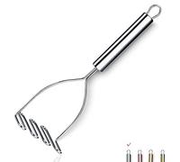 Homquen Presse-purée en acier inoxydable robuste avec polissage miroir, ustensile de presse-purée alimentaire, presse-purée, légumes, fruits, passe au lave-vaisselle (24 cm)
