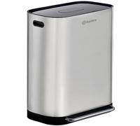Homra Poubelle Cuisine Tri Selectif 60 litres Rockx | Poubelle à Pédale Double Compartiment 2x30l | Bac à Ordures Inox avec 2 bac | Système de Tri Anti Odeur et Fermeture Douce | Inox