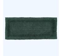 HOMSCAPES Tapis de Bain en Coton, Grand Tapis de Bain 40x100 cm, Vert Mousse