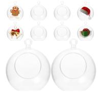 HOMSFOU 10 Pièces Boule De Décoration De Noël Pla Clair Photophore Suspendu Ornement D'ampoule Boules D'ornements à Remplir Fausses Plastique Ballon Gonflable Un Verre