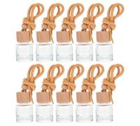HOMSFOU 10 Pièces Flacons de Parfum Vides en Verre 8ml Bouchon Rond et Corde en Coton, Diffuseur Suspendu Décoratif et Rafraîchisseur d'air pour Voiture et Maison