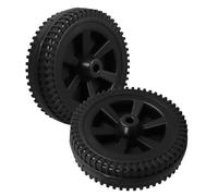 HOMSFOU 2 Pièces Roues pour Chariot de Barbecue, Roues Pivotantes à Tige en PP Noir, 7 Pouces, Compatibles Barbecue à Gaz et Pulvérisateur de Gazon