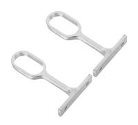 HOMSFOU 2 Pièces Support de Tringle de Placard en Acier Inoxydable, Support de Barre D’Armoire, 31x16mm, Forme en L, Base Extra Large, Argenté, pour Tringle à Rideau et Rail de Penderie,