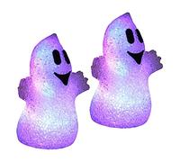 HOMSFOU 2pièces Petite Lampe Fantôme Lumineuse Pour Halloween Décoration Ambiance Chaleureuse Idéale Pour Fêtes Et Maisons Hantées