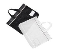 HOMSFOU 2pièces Sac de Rangement Filet avec Fermeture Éclair et Poignée Multiple Pochette pour Portfolio et Affiches Sac de Voyage pour Documents et Posters pour Bureau et École