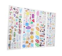 HOMSFOU 3 Feuilles Autocollants Muraux Amovibles en Pvc Lettres et Chiffres Colorés, Surface Mate, pour Espaces D'étude et Bureaux, Décor Éducatif pour Garçon et Filles