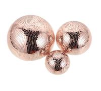 HOMSFOU 3 Pièces Boule à Facettes Miroir Demi-sphère en Verre, Autocollante, 7,7/5,9/3,9 Pouces, Décoration Murale Disco pour Fêtes et Bal