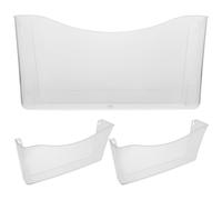 HOMSFOU 3 Pièces Classeur Mural Transparent à 3 Compartiments Abs | Organisateur Vertical à Fixer au Mur, Format 13, 8x7x3 Pouces, pour Bureau et Coin D’étude