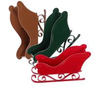 HOMSFOU 3 Pièces Décoration de Traîneau du Père Noël en Plastique, Ambiance | Design Miniature Élégant et Réutilisable, Finition Résistante à Décoloration, pour Petits Présents, Maison, Commerce