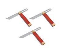 HOMSFOU 3 Pièces Équerre Angle Réglable avec Lame Acier Inoxydable et Manche Bois Outil de Mesure Précis pour Artisans et Charpentiers