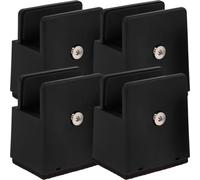 HOMSFOU 4 Pièces Rehausseurs de Meubles Réglables, Hauteur 5cm, Noir, Lot | Largeur 10 à 37mm, Acier Abs et Feutre, Baffle 3cm, Charge Jusqu’à 250kg